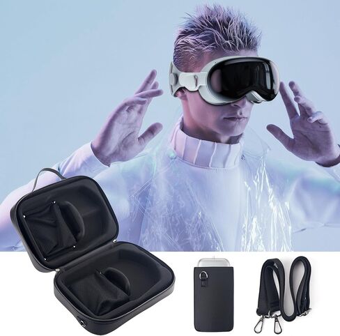 for Apple Vision Pro Carrying Case All-in-one Travel Leather Hard Carry Case Portable Storage Bag for Apple Vision Pro Virtual Reality VR Headset and Accessories in Saudi Arabia
