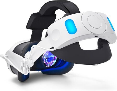 ملحقات حزام الرأس Lampelc لـ Oculus/Meta Quest 3، حزمة بطارية 6000 مللي أمبير في الساعة، حزام النخبة مع شاشة LED، أضواء RGB، استبدال حزام سماعة الرأس لتعزيز راحة وقت اللعب في الواقع الافتراضي in Kuwait