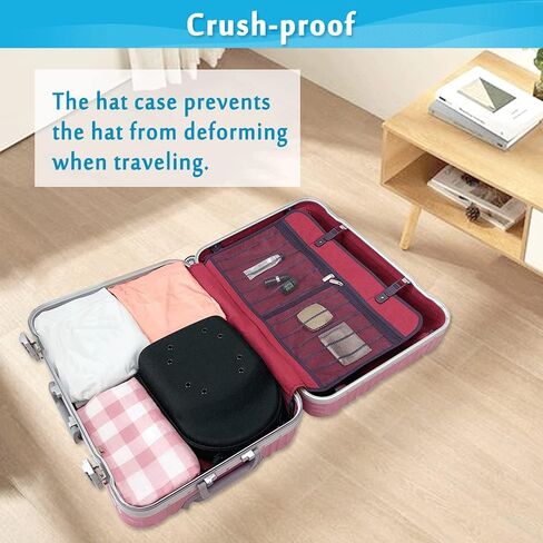 NEPPT قبعة حالة السفر قبعات البيسبول تخزين الناقل القبعات المنظم مربع الكرة قبعة حقيبة حامل حقيبة حمل مع حزام الكتف للرجال والنساء (غطاء الناقل 2-6) in Kuwait