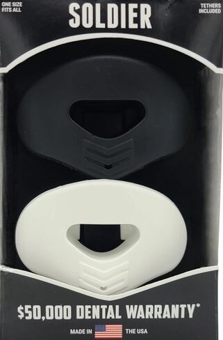 Black & White Lip Protector Mouth Guard 2 Pack, One Size Fits All, Works with or Without Braces, Includes Tethers, No Boiling Required in Kuwait