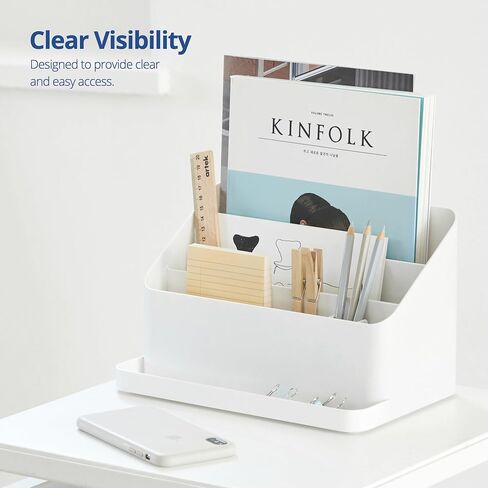 BLUE GINKGO Desk Organizer Tray - Office Organization | Desk Supplies, Pencil Holder, Pen Holder for Desk | Office Desk Accessories (Made in Korea) - Beige in Saudi Arabia