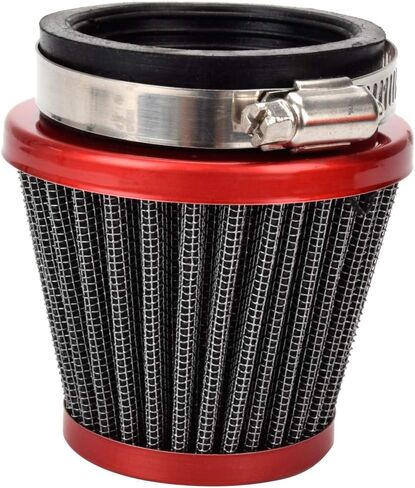 HIAORS 48mm to 50mm Air Intake Filter Cleaner Compatible with Honda CB 250 Yamaha DT250 DT250MX Suzuki GS250 GS250T Kawasaki Ninja 250 300 Sport Motorcycle ATV Scooters Moped Red in Saudi Arabia