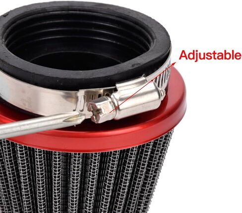 HIAORS 48mm to 50mm Air Intake Filter Cleaner Compatible with Honda CB 250 Yamaha DT250 DT250MX Suzuki GS250 GS250T Kawasaki Ninja 250 300 Sport Motorcycle ATV Scooters Moped Red in Saudi Arabia