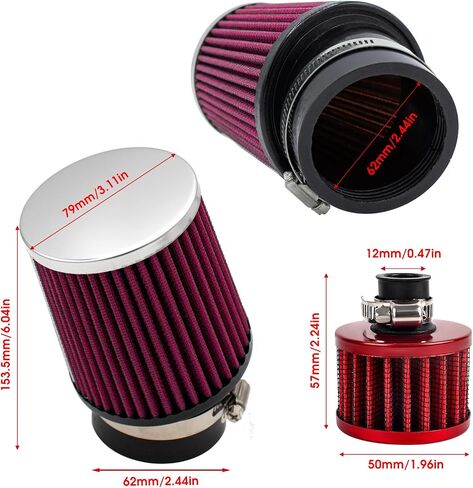 Mini Bike Upgraded Air Filter Kit for Predator 212cc Coleman CT200U CT200U-EX BT200X KT196 196cc Baja Warrior MB165 MB200 Mini Bike Go Kart 224cc 420cc Hond GX160 GX200 GX390 Engine Performance Parts in Kuwait