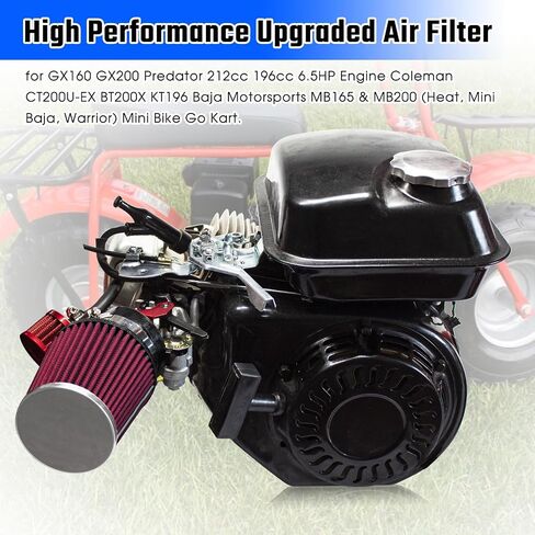 Mini Bike Upgraded Air Filter Kit for Predator 212cc Coleman CT200U CT200U-EX BT200X KT196 196cc Baja Warrior MB165 MB200 Mini Bike Go Kart 224cc 420cc Hond GX160 GX200 GX390 Engine Performance Parts in Kuwait
