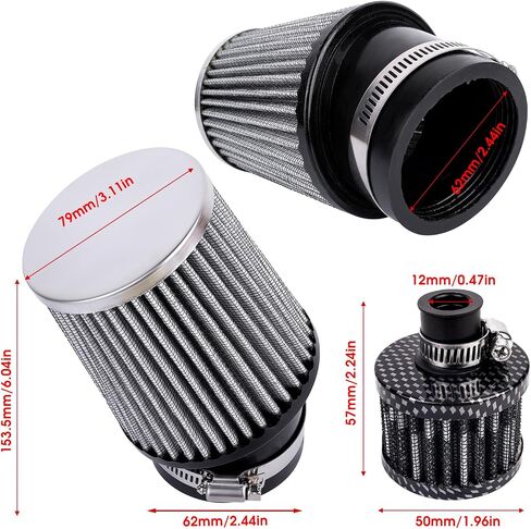 Mini Bike Upgraded Air Filter Kit for Predator 212cc Coleman CT200U CT200U-EX BT200X KT196 196cc Baja Warrior MB165 MB200 Mini Bike Go Kart 224cc 420cc Hond GX160 GX200 GX390 Engine Performance Parts in Kuwait