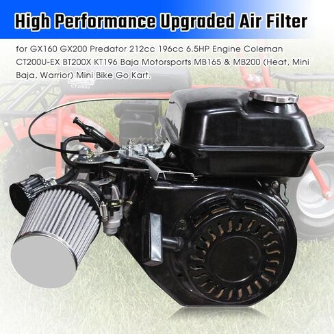 Mini Bike Upgraded Air Filter Kit for Predator 212cc Coleman CT200U CT200U-EX BT200X KT196 196cc Baja Warrior MB165 MB200 Mini Bike Go Kart 224cc 420cc Hond GX160 GX200 GX390 Engine Performance Parts in Kuwait
