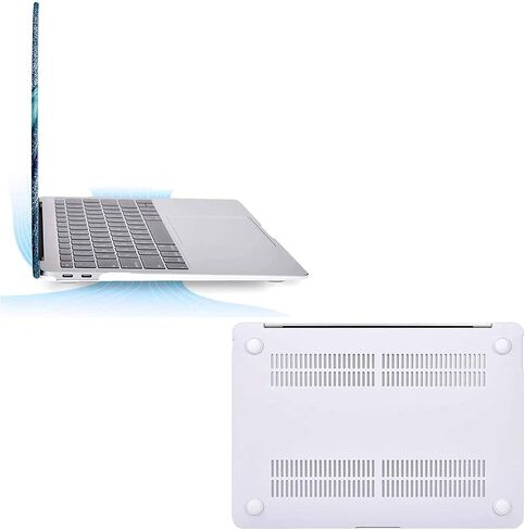 حافظة MOSISO متوافقة مع جهاز MacBook Air 13 بوصة 2022 2021 2020 2019 2018 الإصدار A2337 M1 A2179 A1932 شاشة Retina، حافظة صلبة بنمط بلاستيكي وغطاء لوحة مفاتيح وواقي شاشة، رخام مموج مبتكر in Saudi Arabia
