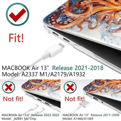 متوافق مع حافظة MacBook Air 13 بوصة 2020 2021 M1 A2337 A2179 A1932، حافظة بلاستيكية صلبة لجهاز Mac Air 13 مع معرف اللمس (2018-2021) - كلب لطيف في يوم ثلجي in Kuwait