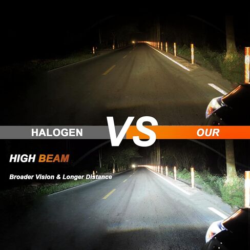 Fit for Dodge Charger 2016-2020 LED Headlight Bulbs 9005/HB3 High Beam+9005/HB3 Low Beam Combo, 300% Brightness, 6000K Cool White LED Headlamps, IP68 Waterproof, Halogen Replacements, 4PCS in Kuwait