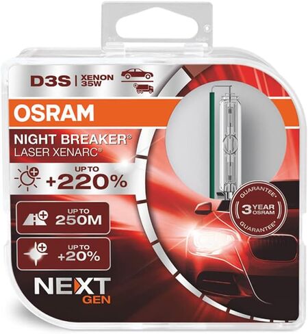 OSRAM XENARC NIGHT BREAKER LASER D3S, Next Generation, 220% more brightness, HID xenon bulb, 66340XNN-HCB, Duo Box (2 lamps), white in Saudi Arabia