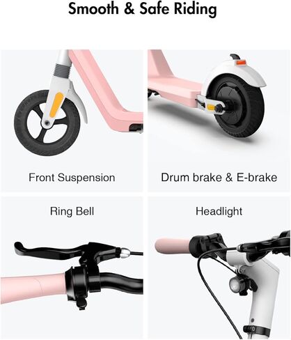 OKAI Zippy Electric Scooter - 15.5 Miles Range & 15 MPH, 500W Peak Motor, 8" Flat-Free Tires, Foldable Electric Scooter for Teens and Kids, UL Certified in Saudi Arabia