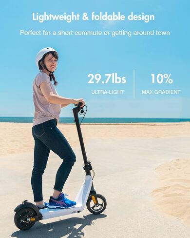 OKAI Zippy Electric Scooter - 15.5 Miles Range & 15 MPH, 500W Peak Motor, 8" Flat-Free Tires, Foldable Electric Scooter for Teens and Kids, UL Certified in Saudi Arabia
