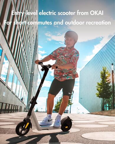 OKAI Zippy Electric Scooter - 15.5 Miles Range & 15 MPH, 500W Peak Motor, 8" Flat-Free Tires, Foldable Electric Scooter for Teens and Kids, UL Certified in Saudi Arabia