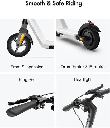 OKAI Zippy Electric Scooter - 15.5 Miles Range & 15 MPH, 500W Peak Motor, 8" Flat-Free Tires, Foldable Electric Scooter for Teens and Kids, UL Certified in Saudi Arabia