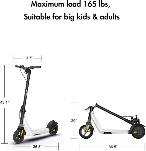 OKAI Zippy Electric Scooter - 15.5 Miles Range & 15 MPH, 500W Peak Motor, 8" Flat-Free Tires, Foldable Electric Scooter for Teens and Kids, UL Certified in Saudi Arabia