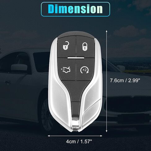 X AUTOHAUX 2 قطعة 433 ميجا هرتز M3N-7393490 استبدال القرب الذكي إدراج مفتاح التحكم عن بعد بدون مفتاح فوب لجيبلي 2014-2018 لكواتروبورتي 2012-2018 ليفانتي 2017-2020 4 أزرار 46 شريحة in Kuwait