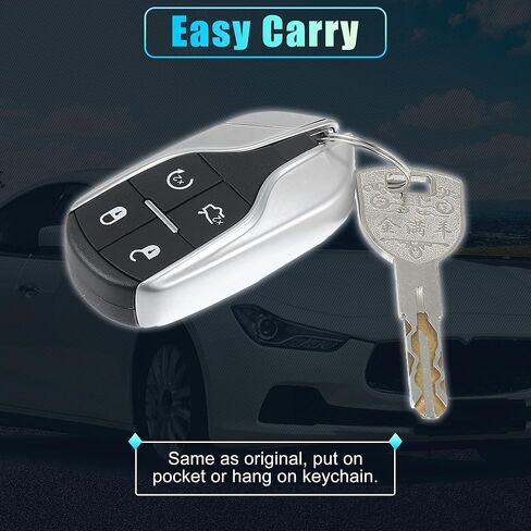 X AUTOHAUX 2 قطعة 433 ميجا هرتز M3N-7393490 استبدال القرب الذكي إدراج مفتاح التحكم عن بعد بدون مفتاح فوب لجيبلي 2014-2018 لكواتروبورتي 2012-2018 ليفانتي 2017-2020 4 أزرار 46 شريحة in Kuwait