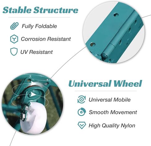 عربة كرة دوارة من الفولاذ قابلة للطي مع غطاء، صندوق تخزين كبير لكرات السلة للصالة الرياضية والمدرسة والنوادي ومنظم المعدات بعجلات، للاستخدام الداخلي والخارجي والأطفال البالغين in Kuwait