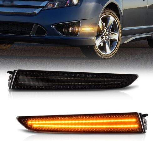 Gempro LED المصد الأمامي مصابيح العلامات الجانبية لسيارة Ford Fusion 2010-2012 مصابيح إشارة وقوف السيارات لون مدخن، قطعتان in Saudi Arabia