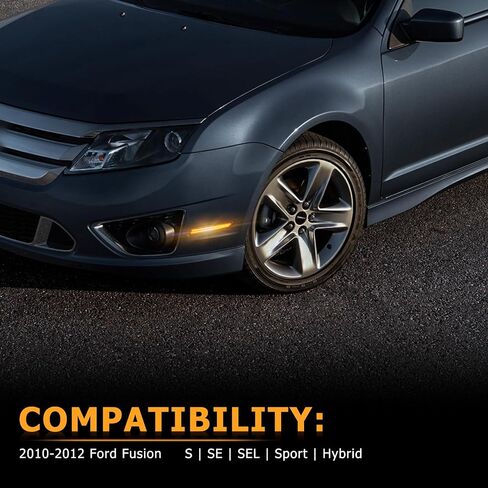 Gempro LED المصد الأمامي مصابيح العلامات الجانبية لسيارة Ford Fusion 2010-2012 مصابيح إشارة وقوف السيارات لون مدخن، قطعتان in Saudi Arabia