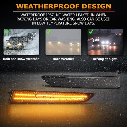 Gempro LED المصد الأمامي مصابيح العلامات الجانبية لسيارة Ford Fusion 2010-2012 مصابيح إشارة وقوف السيارات لون مدخن، قطعتان in Saudi Arabia