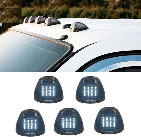 5 X Cab Marker Light, Smoke Lens Amber 16 LED Roof Running Lightsw/Wiring Pack,Accessories Light Sets Compatible with 1999-2016 Ford F150 F250 F350 F450 F550 F65 E150 E250 E350 Super Duty Pickup Truck in Saudi Arabia