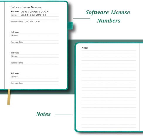 كتاب كلمة المرور مع علامات تبويب أبجدية - حافظة كلمات مرور بغلاف صلب لعنوان الإنترنت وتسجيل الدخول إلى الكمبيوتر، دفتر يوميات منظم كلمات المرور متوسط ​​الحجم للمنزل أو المكتب - 5.1 × 7 باللون الأخضر in Kuwait