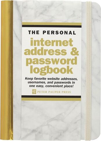 Marble Internet Address & Password Logbook (removable cover band for security) in Saudi Arabia