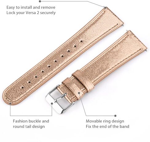 Leather Band Compatible with Fitbit Versa 2 Bands/Versa SE/Versa Lite Bands/Fitbit Versa Bands for Women Men, Classic Genuine Leather Wristband Straps in Saudi Arabia