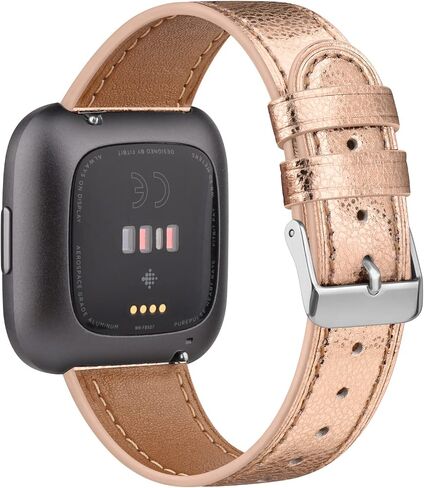 Leather Band Compatible with Fitbit Versa 2 Bands/Versa SE/Versa Lite Bands/Fitbit Versa Bands for Women Men, Classic Genuine Leather Wristband Straps in Saudi Arabia