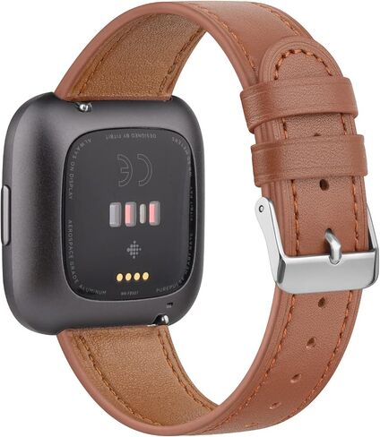 Leather Band Compatible with Fitbit Versa 2 Bands/Versa SE/Versa Lite Bands/Fitbit Versa Bands for Women Men, Classic Genuine Leather Wristband Straps in Saudi Arabia