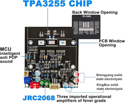ZK-3002 مكبر للصوت مجلس 300 واط ثنائي القناة ، 600 واط أحادية TPA3255 رقاقة نقية الخلفية المرحلة مكبر كهربائي المجلس in Kuwait