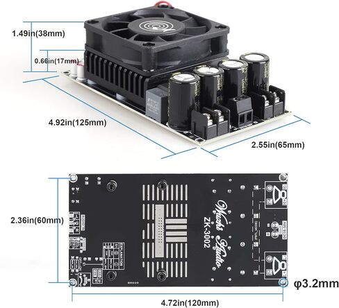 ZK-3002 مكبر للصوت مجلس 300 واط ثنائي القناة ، 600 واط أحادية TPA3255 رقاقة نقية الخلفية المرحلة مكبر كهربائي المجلس in Kuwait
