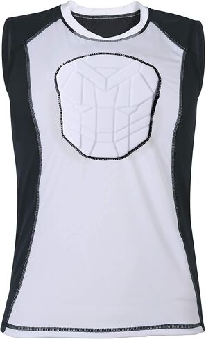 TUOY Youth Padded Sleeveless Shirt Chest Sternum Protector Heart Guard Compression Protective Shirt in Saudi Arabia