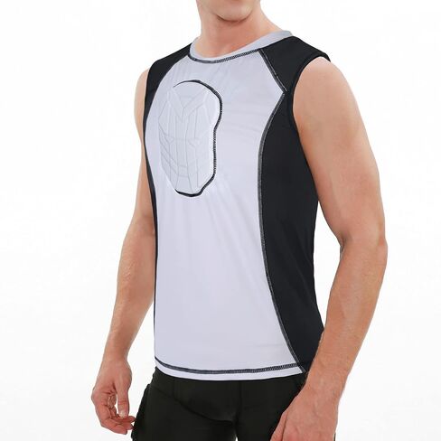 TUOY Youth Padded Sleeveless Shirt Chest Sternum Protector Heart Guard Compression Protective Shirt in Saudi Arabia