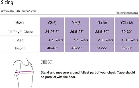 TUOY Youth Padded Sleeveless Shirt Chest Sternum Protector Heart Guard Compression Protective Shirt in Saudi Arabia