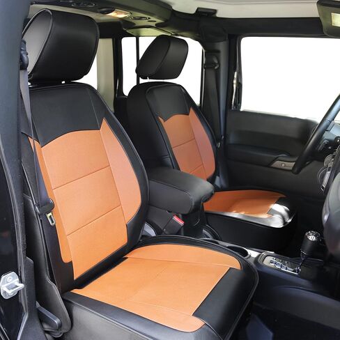 أغطية مقاعد جلدية مخصصة من OASIS AUTO 2007-2017 Wrangler JK (2007-2010 Wrangler 4-Door، أسود) in Saudi Arabia