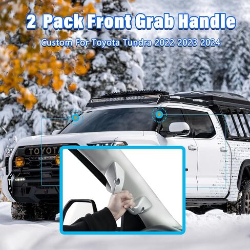 مقبض سحب السقف مقبض مخصص لتويوتا تندرا 2022 2023 2024 الملحقات الداخلية قبضة بيئة العمل من سبائك الألومنيوم الفضية، 2 حزمة (يسار ويمين) in Kuwait