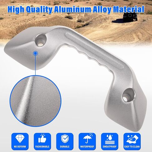 مقبض سحب السقف مقبض مخصص لتويوتا تندرا 2022 2023 2024 الملحقات الداخلية قبضة بيئة العمل من سبائك الألومنيوم الفضية، 2 حزمة (يسار ويمين) in Kuwait