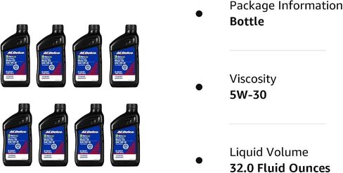 زيت محرك اصطناعي كامل من ايه سي ديلكو 109246 SAE 5W-30 dexos1 Gen 2، 1 كوارت (8 عبوات) in Saudi Arabia