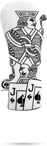 Pins & Aces Royal Flush Head Cover - Premium, Hand-Made Leather Headcover - Ace of Spades & Magnetic Closure, Tour Quality Golf Club Cover - Style and Customize Your Golf Bag (Hybrid) in Saudi Arabia