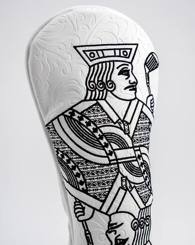 Pins & Aces Royal Flush Head Cover - Premium, Hand-Made Leather Headcover - Ace of Spades & Magnetic Closure, Tour Quality Golf Club Cover - Style and Customize Your Golf Bag (Hybrid) in Saudi Arabia