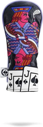 غطاء رأس Pins & Aces Royal Flush - غطاء رأس جلدي فاخر مصنوع يدويًا - Ace of Spades وإغلاق مغناطيسي، غطاء نادي الجولف عالي الجودة - قم بتصميم وتخصيص حقيبة الجولف الخاصة بك (هجينة) in Saudi Arabia