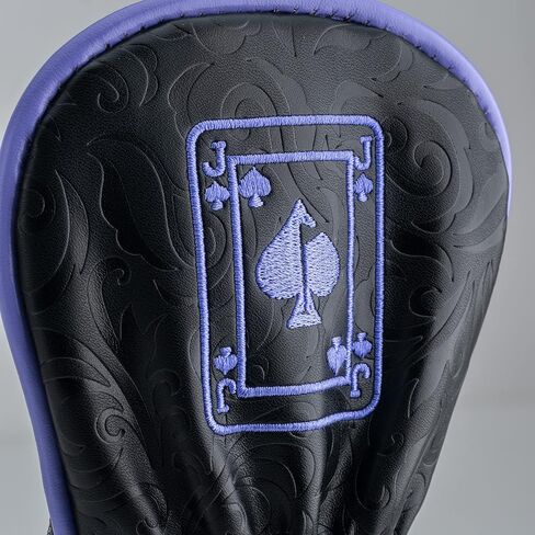 غطاء رأس Pins & Aces Royal Flush - غطاء رأس جلدي فاخر مصنوع يدويًا - Ace of Spades وإغلاق مغناطيسي، غطاء نادي الجولف عالي الجودة - قم بتصميم وتخصيص حقيبة الجولف الخاصة بك (هجينة) in Saudi Arabia
