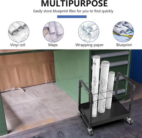 حامل Blueprint - تخزين مخطط Stuffygreenus للمهندسين المعماريين والمهندسين والمصممين وتخزين المخططات المعمارية، منظم مخطط للملفات الكبيرة والصغيرة، صندوق تخزين أنبوبي محمول (12 فتحة) in Saudi Arabia