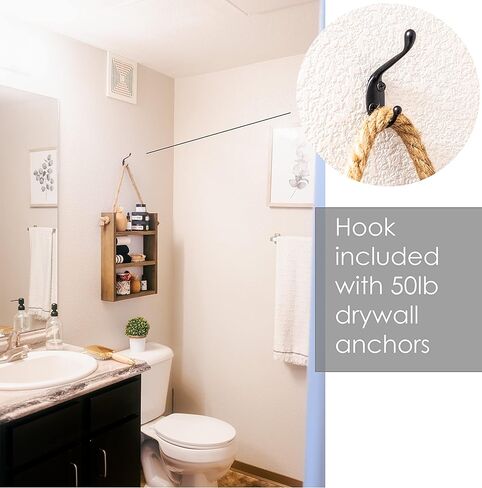 ديكور رف حمام المزرعة، منظم الحمام، ديكور الحمام، رف المناشف، رف الحائط، الرف العائم، فوق رف سلم المرحاض in Kuwait