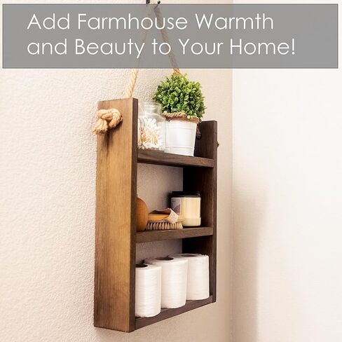 ديكور رف حمام المزرعة، منظم الحمام، ديكور الحمام، رف المناشف، رف الحائط، الرف العائم، فوق رف سلم المرحاض in Kuwait