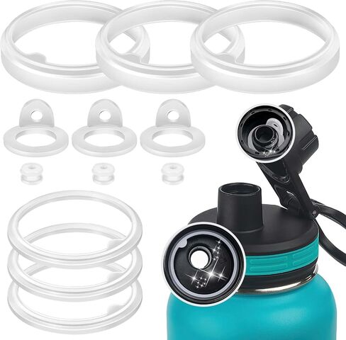 Mbotnee Lid Gasket Replacement for Thermoflask & Takeya Water Bottle, Silicone Gaskets Each for 18/24/32/40/64oz Water Bottle Straw Lid, Chug Lid, Chug Spout & Vent in Kuwait