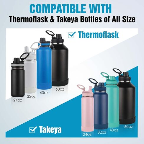 Mbotnee Lid Gasket Replacement for Thermoflask & Takeya Water Bottle, Silicone Gaskets Each for 18/24/32/40/64oz Water Bottle Straw Lid, Chug Lid, Chug Spout & Vent in Kuwait